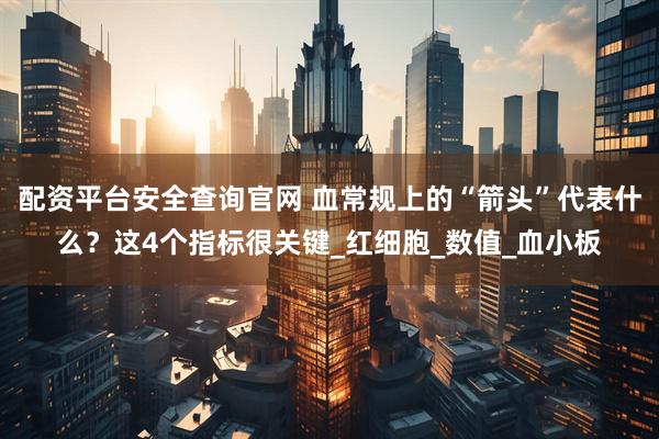 配资平台安全查询官网 血常规上的“箭头”代表什么？这4个指标很关键_红细胞_数值_血小板