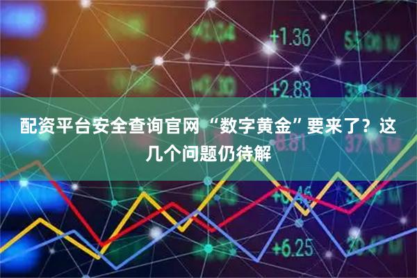 配资平台安全查询官网 “数字黄金”要来了？这几个问题仍待解